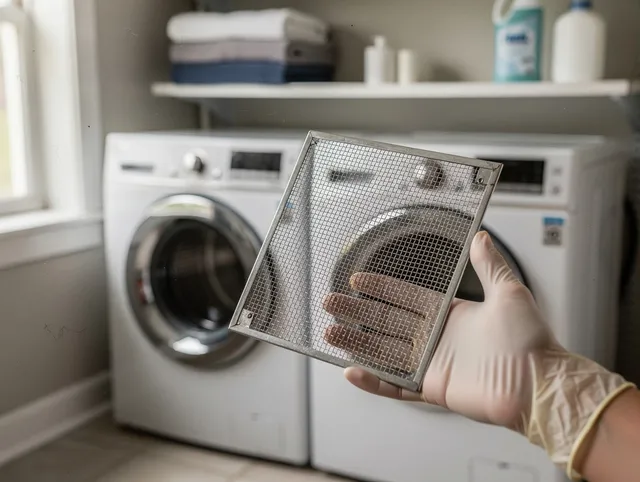 Bell Dryer Vent Cleaning specialist performing detailed lint trap cleaning service in Bell