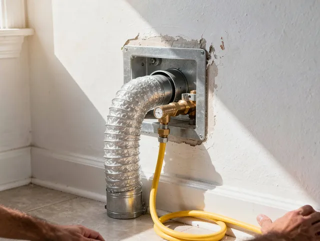 Bell Dryer Vent Cleaning certified technician performing specialized gas dryer vent cleaning in Bell